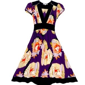 Anthropologie Coreylynncalter Purple Floral Midi Dress